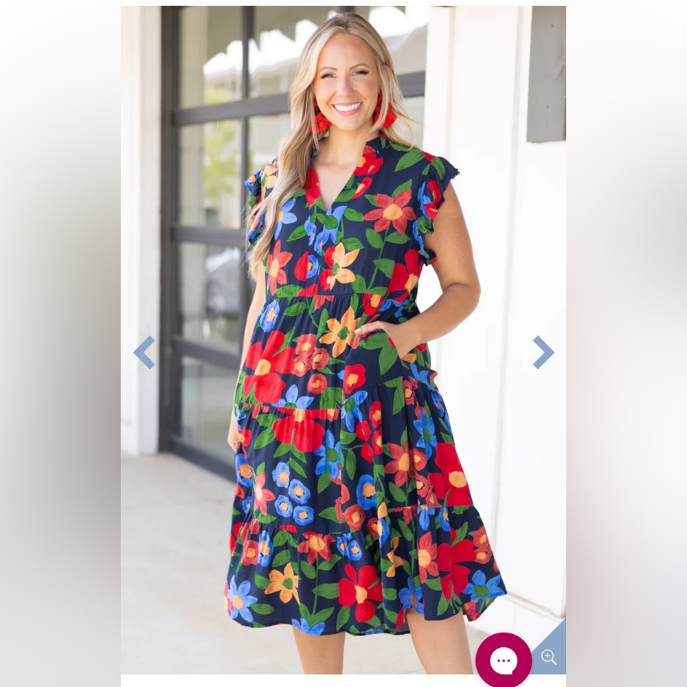 Chic Soul “Take Me to Mexico” Dress with Flutter Sleeves